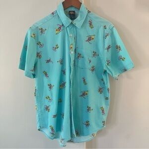 LOONEY TUNES Marvin The Martian Novelty Button Down Shirt sz Small